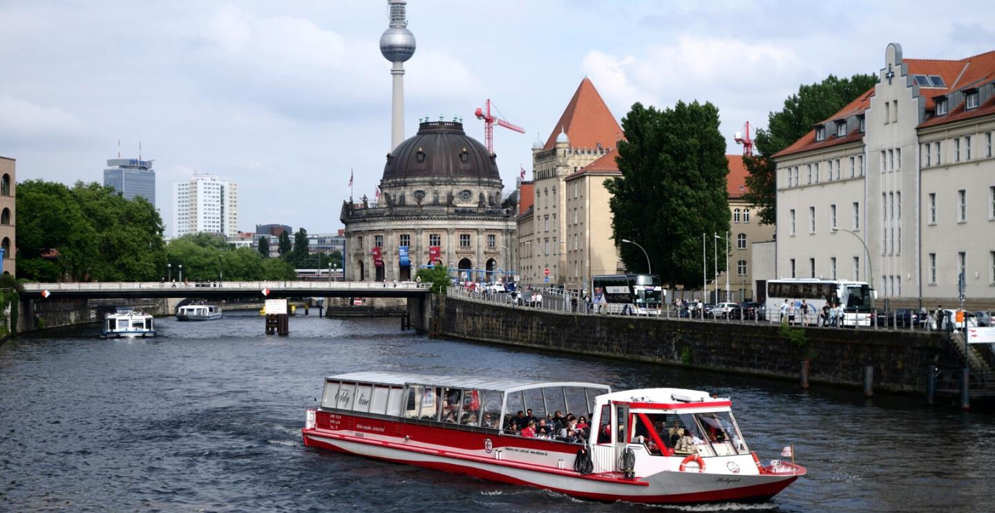 Boat on river in Berlin